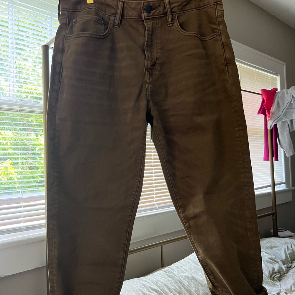 American Eagle Outfitters Men's Brown Athletic Slim Jeans